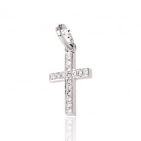 Pendentif Croix en or et diamant  Or Blanc 0.06 ct Klara - 3.397.31