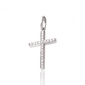 Pendentif Croix en or et diamant  Or Blanc 0.09 ct Narah - 3.373.31