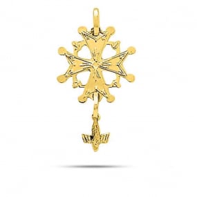 Pendentif croix huguenote en or jaune Or Jaune Mlanie