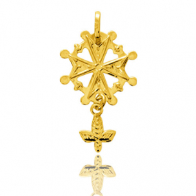 Pendentif Croix Huguenote Or Jaune Heidi