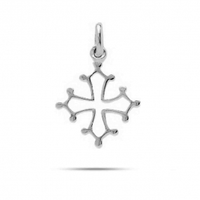 Pendentif croix occitane en or blanc Or Blanc Ariella