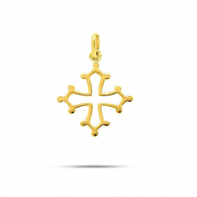 Pendentif croix occitane en or jaune Or Jaune Hlose