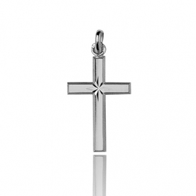 Pendentif croix Or Blanc Aria