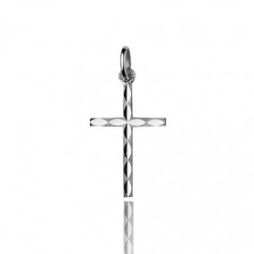 Pendentif croix Or Blanc Chlo