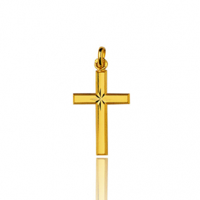 Pendentif croix Or Jaune Rhodia