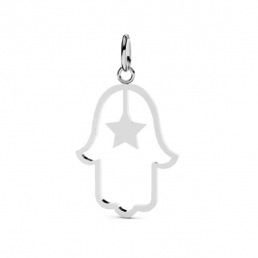 Pendentif Main de Fatma en Or Blanc - Akina -XPB815G