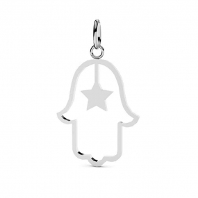 Pendentif Main de Fatma en Or Blanc - Axelle -XPB820G