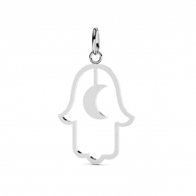 Pendentif Main de Fatma en Or Blanc - Kahaia -XPB915G