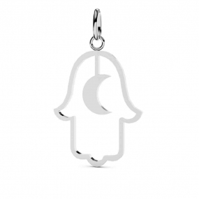 Pendentif Main de Fatma en Or Blanc - Rveuse -XPB925G