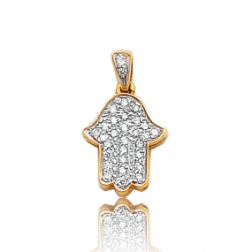 Pendentif Main de Fatma en Or Jaune - Eshana -PE3003