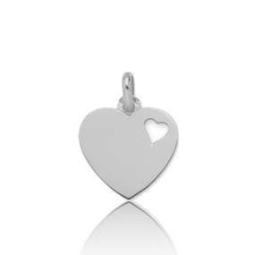 Pendentif or blanc coeur Or Blanc -  -Fiona - 9K631.5G