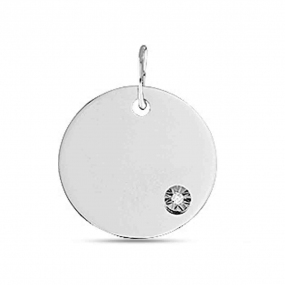 Pendentif or blanc diamant pastill  Or Blanc - 15 mm -Aurianna - 9KV7GRB