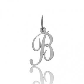 Pendentif or Blanc Initiale B Attachement