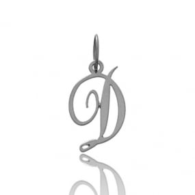 Pendentif or Blanc Initiale D Ambellina