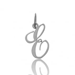 Pendentif or Blanc Initiale E Caresse