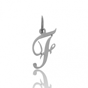 Pendentif or Blanc Initiale F Srnit