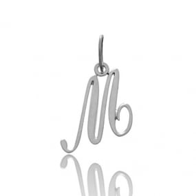 Pendentif or Blanc Initiale M Adeline