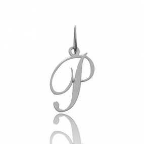 Pendentif or Blanc Initiale P Julie