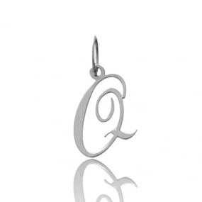 Pendentif or Blanc Initiale Q Clara