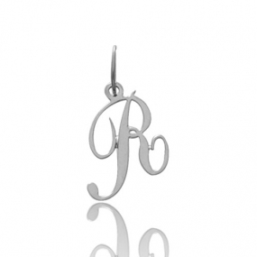 Pendentif or Blanc Initiale R Solne