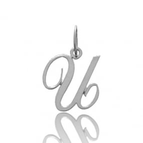 Pendentif or Blanc Initiale U Emeline