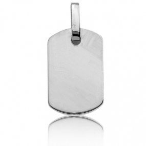 Pendentif or blanc rectangulaire Or Blanc -  -Marina - T2G