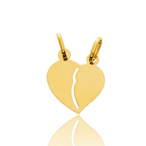 Pendentif or jaune coeur avec double blire Or Jaune -  -Kristina - 660122