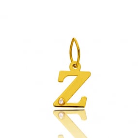 Pendentif or Jaune et diamant 0,01ct Initiale Z Lizzy