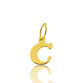 Pendentif or Jaune Initiale C Susanna