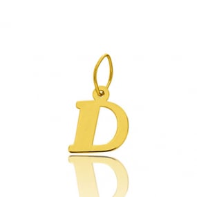 Pendentif or Jaune Initiale D Elodie