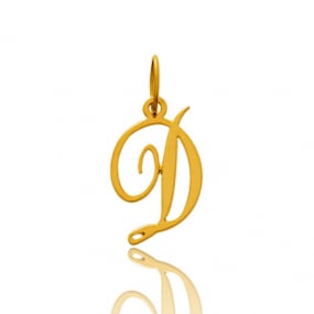 Pendentif or jaune Initiale D Geneva