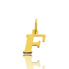 Pendentif or Jaune Initiale F lonore