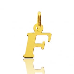 Pendentif or Jaune Initiale F Paula