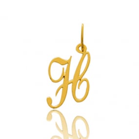 Pendentif or jaune Initiale H Coralie