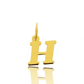 Pendentif or Jaune Initiale H Marion