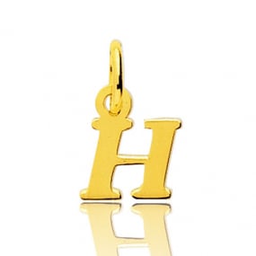 Pendentif or Jaune Initiale H Tiffany