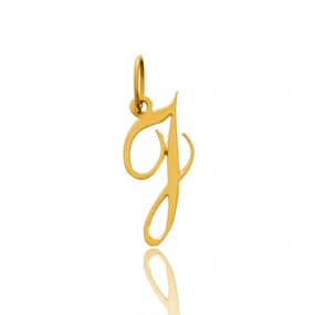 Pendentif or jaune Initiale J Infinie