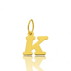 Pendentif or Jaune Initiale K Bonheur