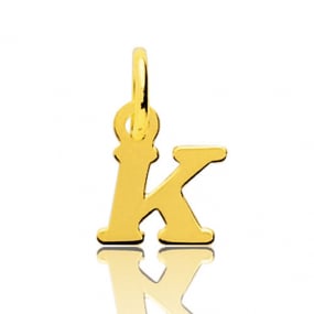 Pendentif or Jaune Initiale K Flamboyante