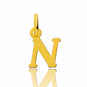 Pendentif or Jaune Initiale N Ilaria