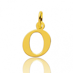 Pendentif or Jaune Initiale O Ambre