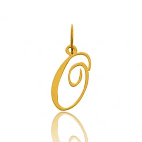 Pendentif or Jaune Initiale O Thia