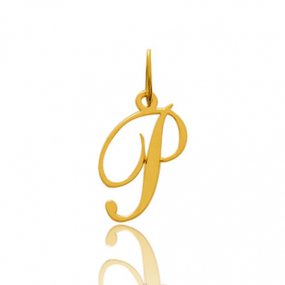 Pendentif or Jaune Initiale P Rolianne