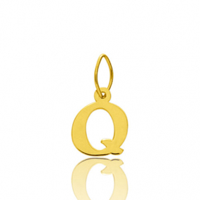 Pendentif or Jaune Initiale Q Myrona