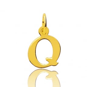 Pendentif or Jaune Initiale Q Rebecca