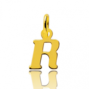 Pendentif or Jaune Initiale R Lola