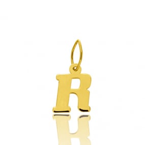 Pendentif or Jaune Initiale R Paola