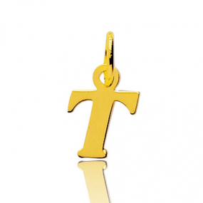 Pendentif or Jaune Initiale T Claudia