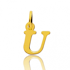 Pendentif or Jaune Initiale U Aria