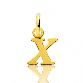 Pendentif or Jaune Initiale X Agata